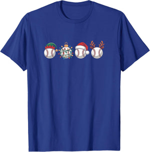 Christmas Baseball Player, X-Mas Balls T-Shirt - T-Shirt | Royal