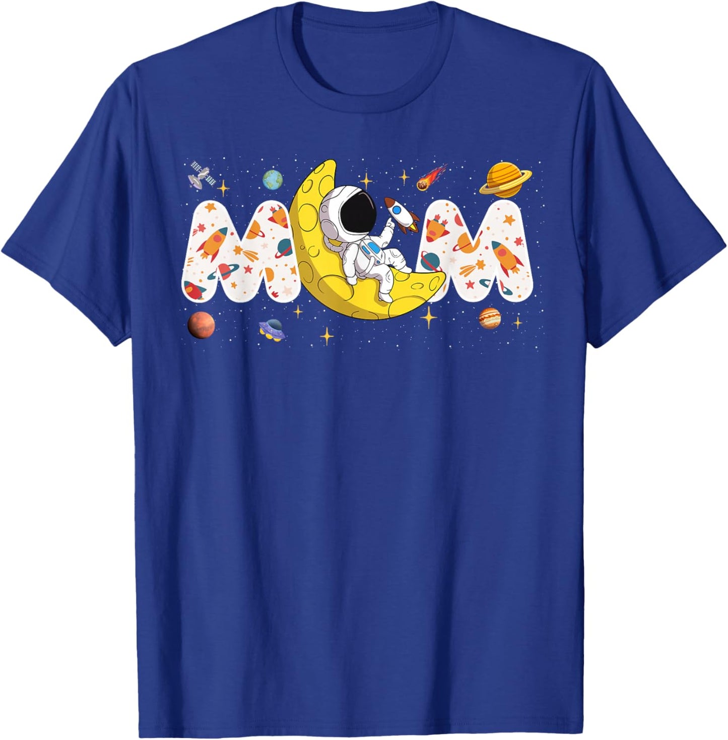 Astronaut Mom Space Birthday Planets Party Matching Family T-Shirt - T-Shirt | Royal