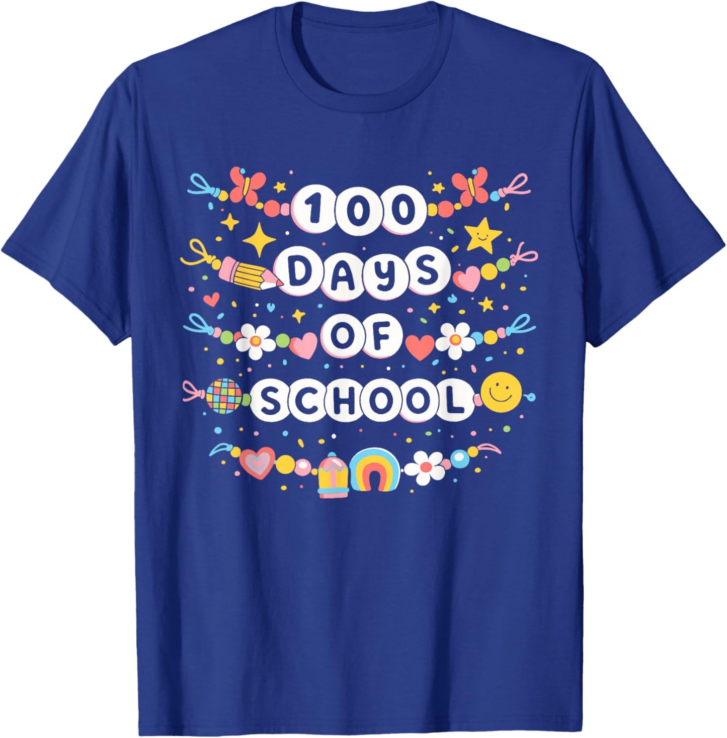 100 Days of School Girls Kids Friendship 100th Day of School T-Shirt - T-Shirt | Royal