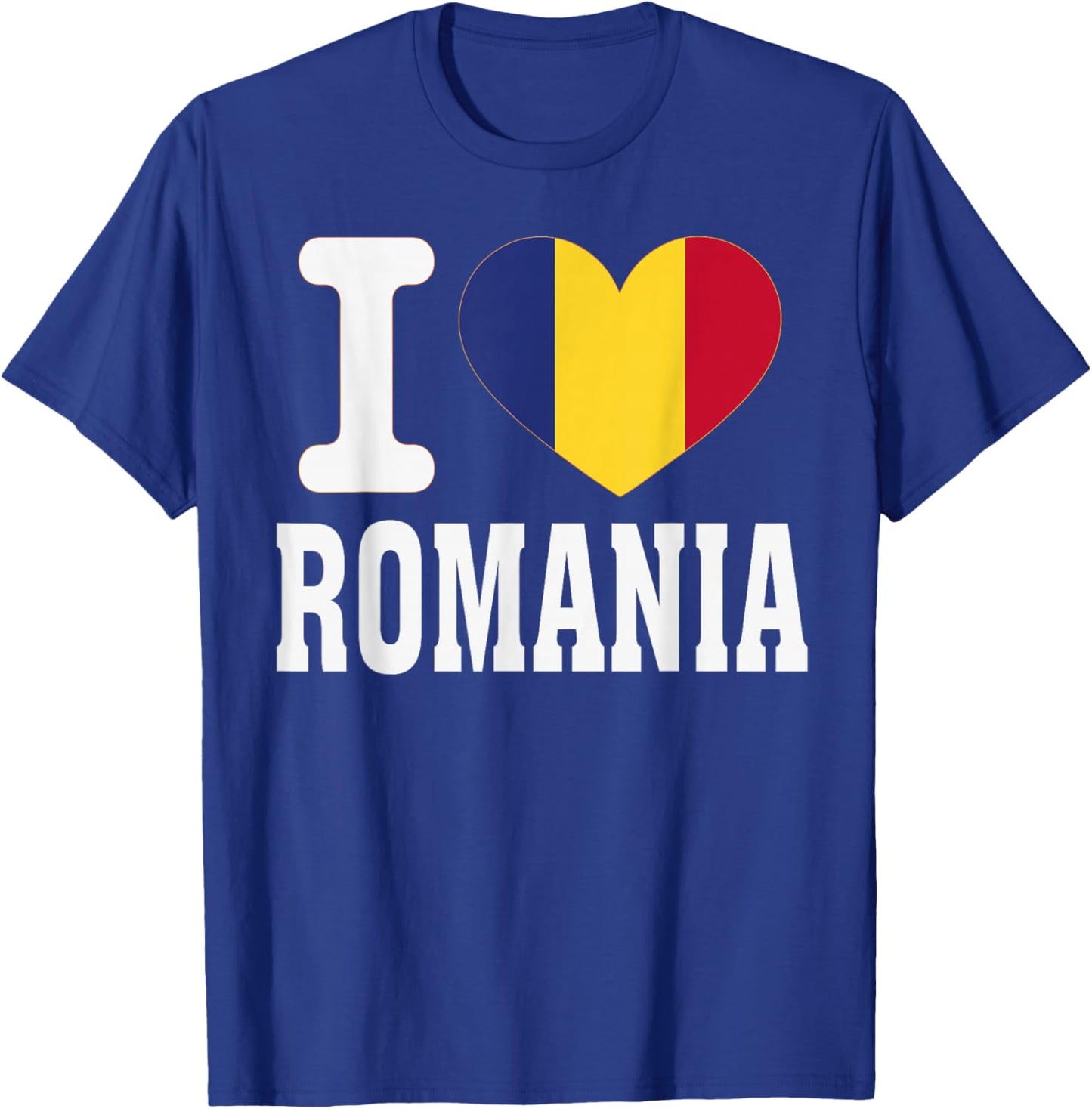 I Love Romania Heart Souvenir Lovers Pride Travel T-Shirt - T-Shirt | Royal