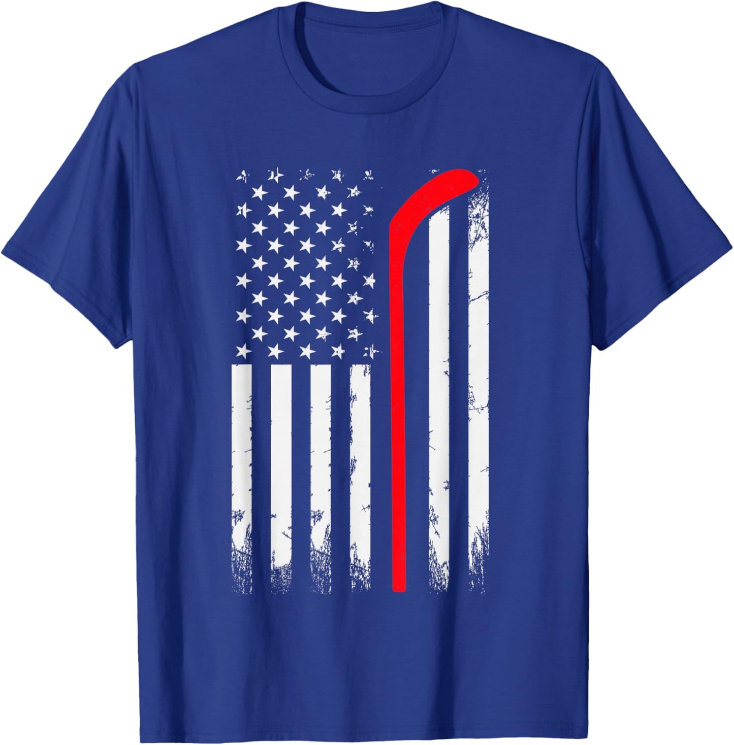 Ice Hockey US Flag Player & Fan Lovers American Ice Hockey T-Shirt - T-Shirt | Royal