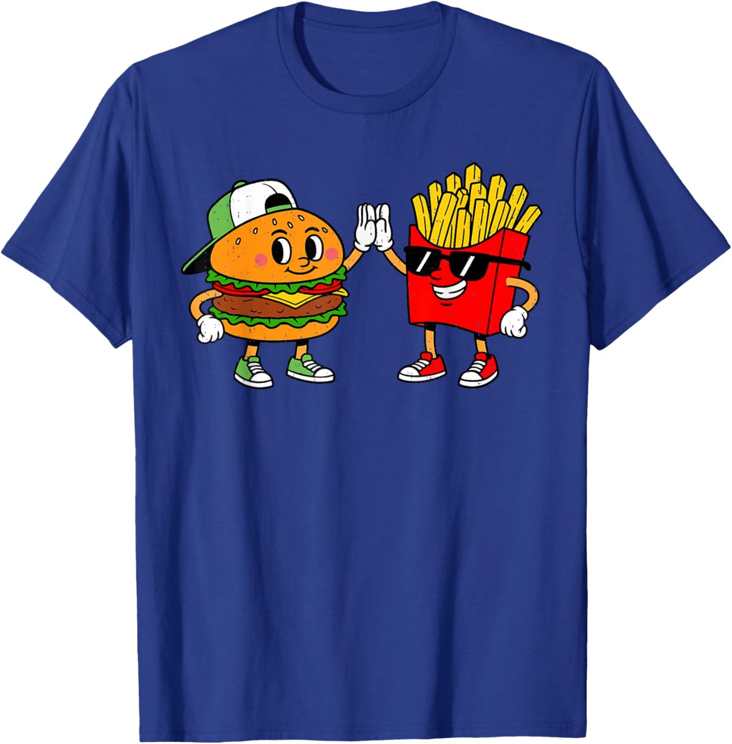Funny Hamburger French Fries Combo Snacks Fast Food Lover T-Shirt - T-Shirt | Royal