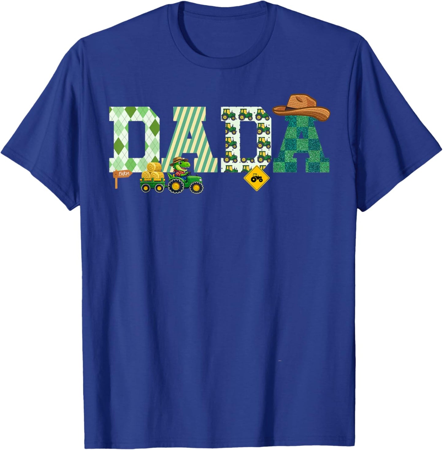 Farm Tractor Dada 1st Birthday Farmer T-Shirt - T-Shirt | Royal