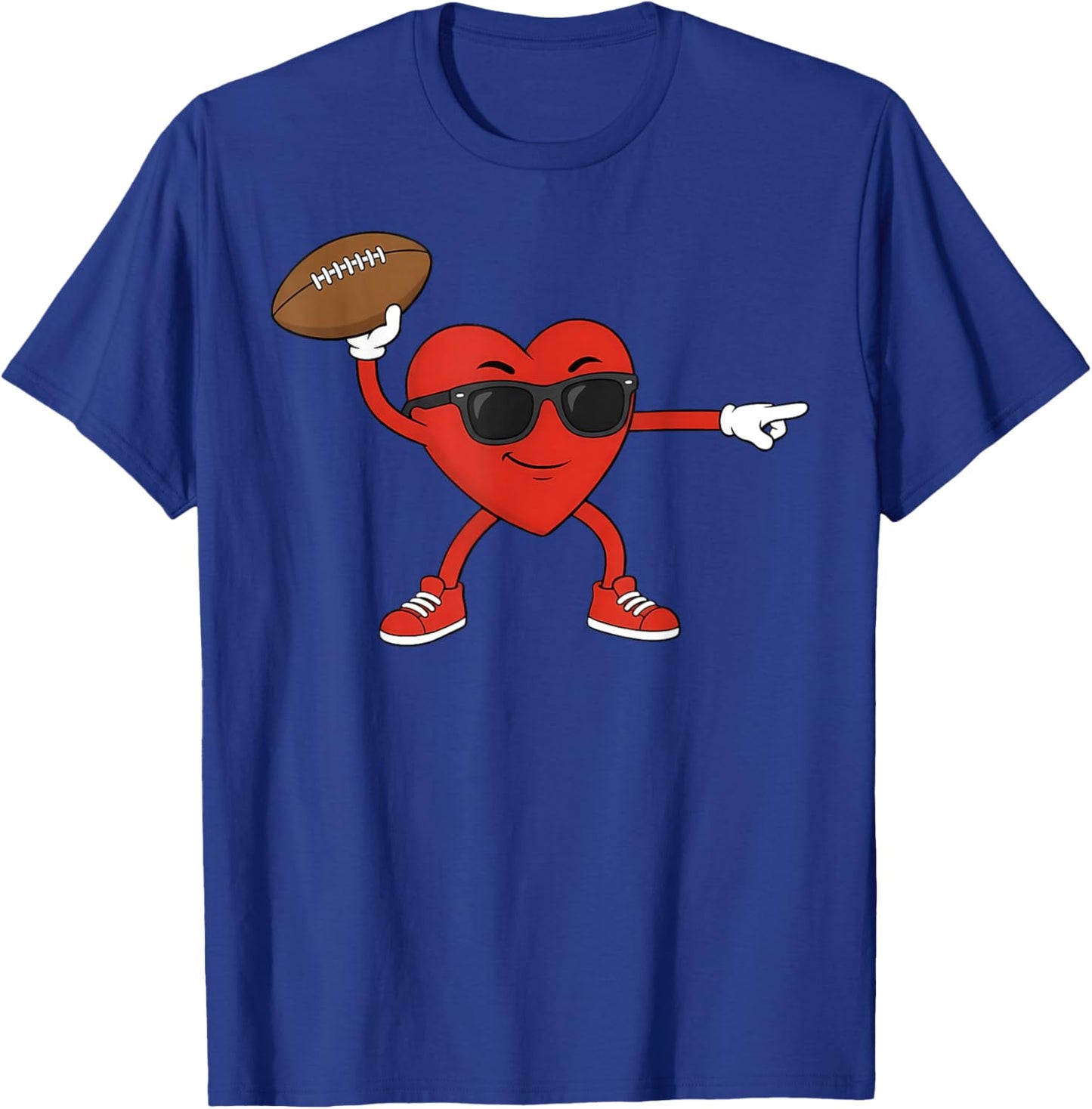 Valentines Day Football Heart Playing Football Boys Kids T-Shirt - T-Shirt | Royal