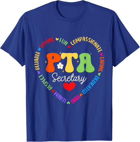 Parents Teacher Association Team Supporter PTA Secretary T-Shirt - T-Shirt | Royal