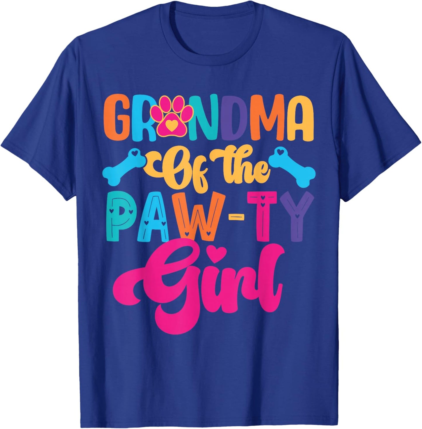 Grandma of The Paw-ty Girl Dog Family Matching Party T-Shirt - T-Shirt | Royal