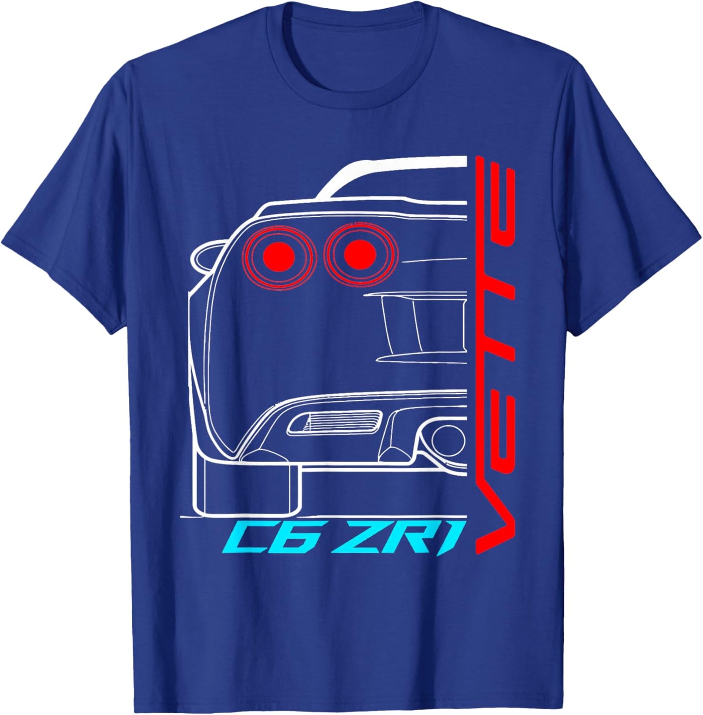 C6 ZR1 Sports Classic Vintage Old Car T-Shirt - T-Shirt | Royal
