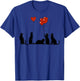 Funny Curious Black Cat Hearts Balloons Valentine's Lazy Cat T-Shirt - T-Shirt | Royal