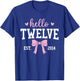Hello Twelve Est 2014 12th Birthday 12 Years Old T-Shirt - T-Shirt | Royal