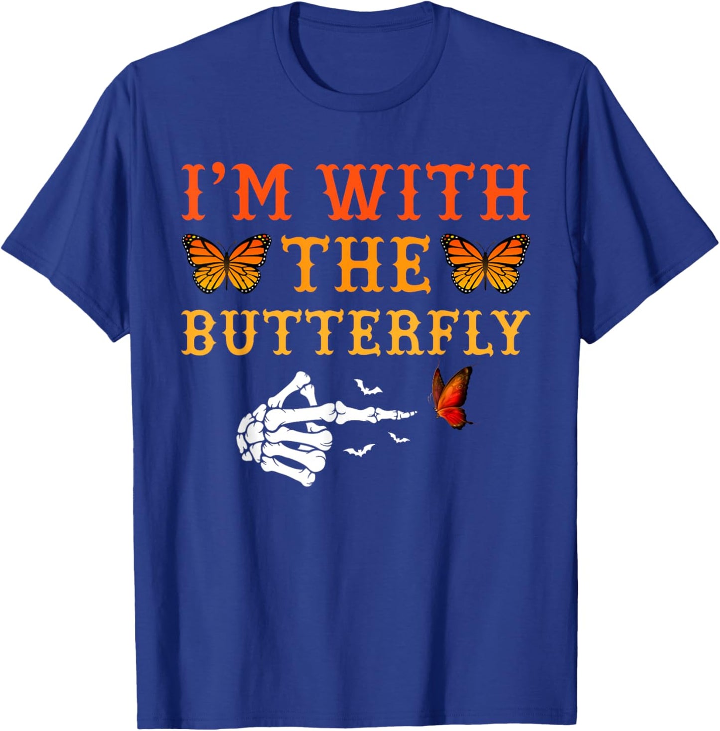 I'm with Butterfly Halloween Costume Couples Matching T-Shirt - T-Shirt | Royal