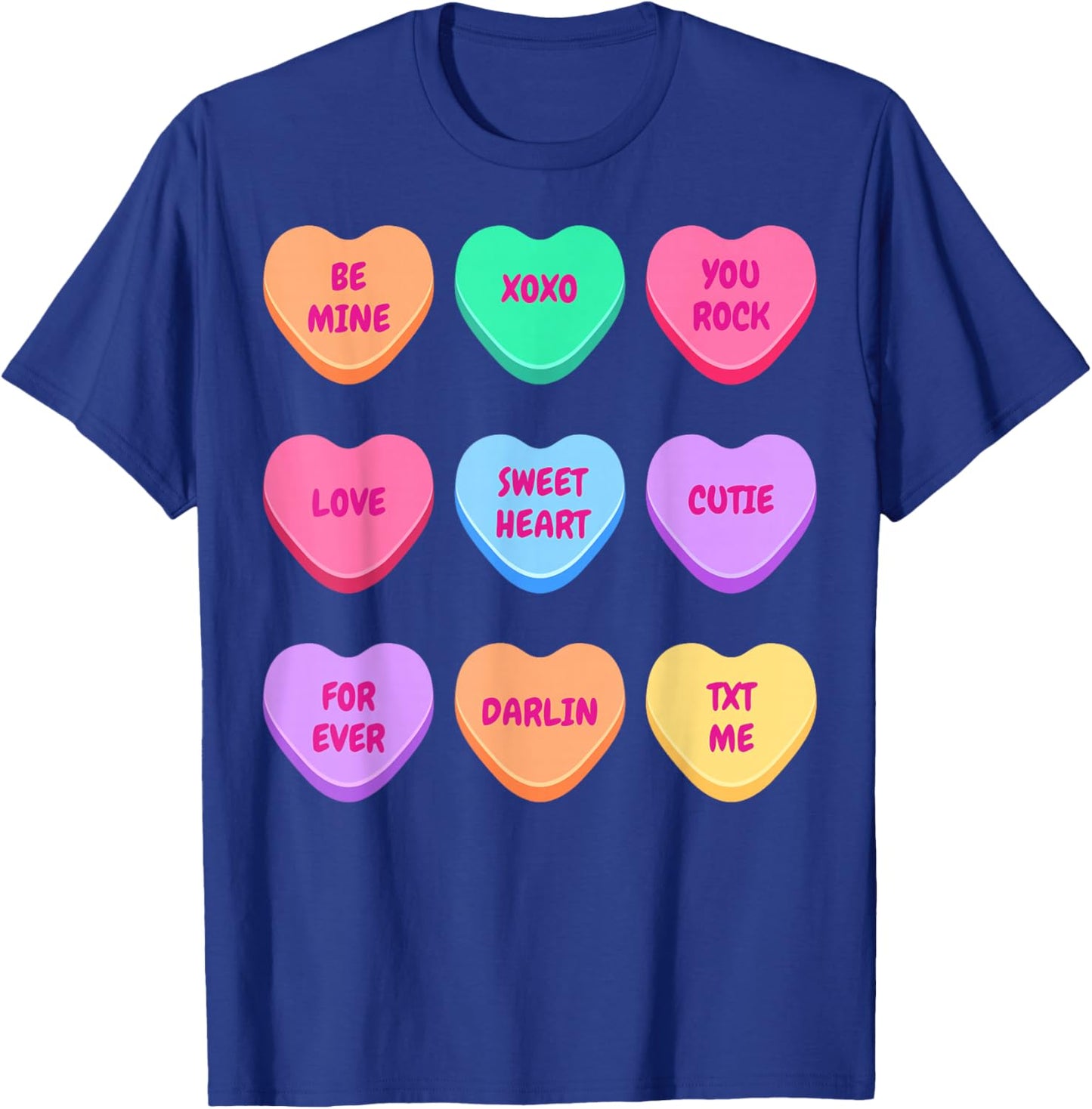 Valentines Day Hearts Candy Be Mine Valentine Women Men Kids T-Shirt - T-Shirt | Royal