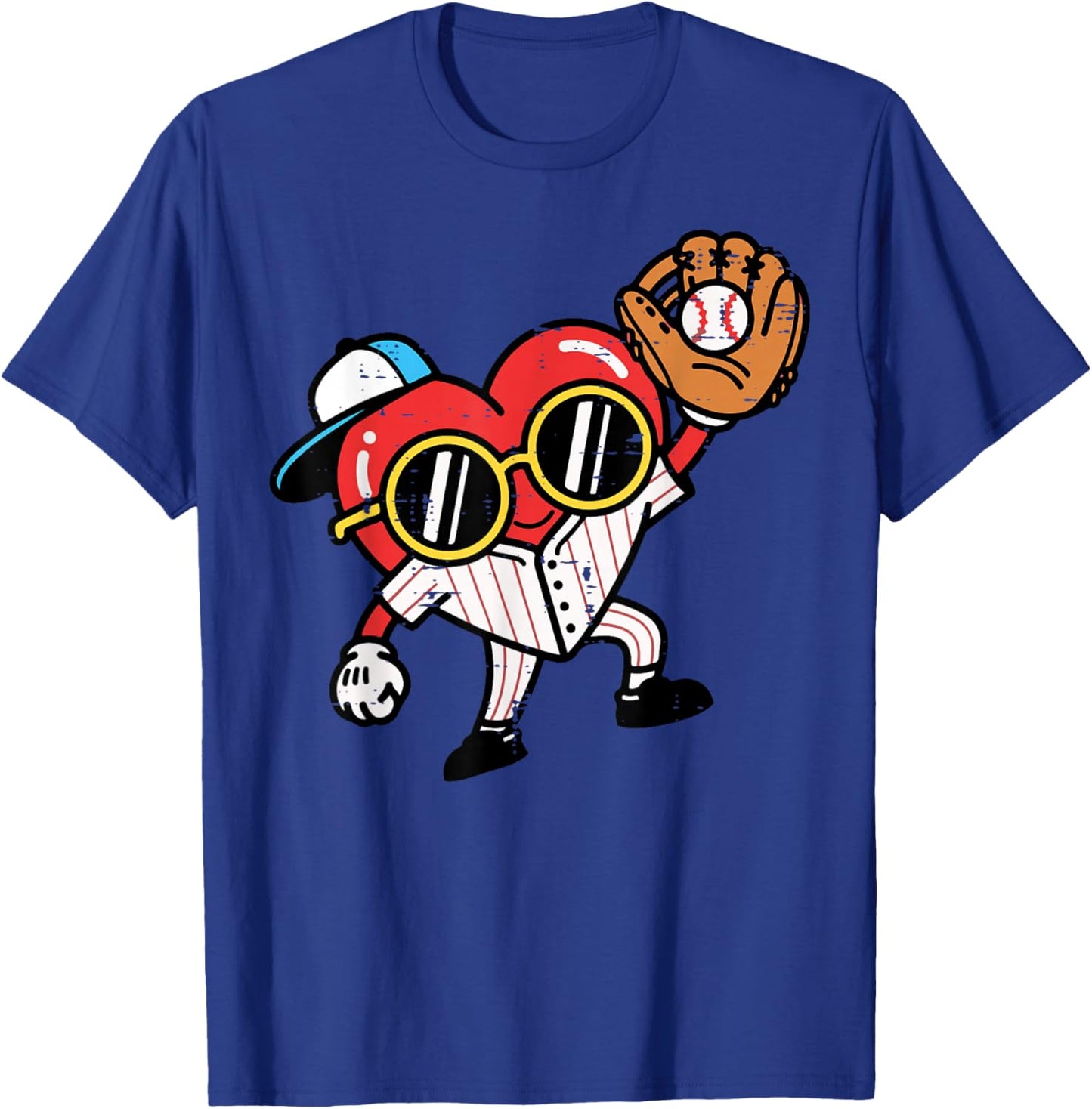 Valentines Day Baseball Heart Gloves Cute Boys Kid Youth Men T-Shirt - T-Shirt | Royal