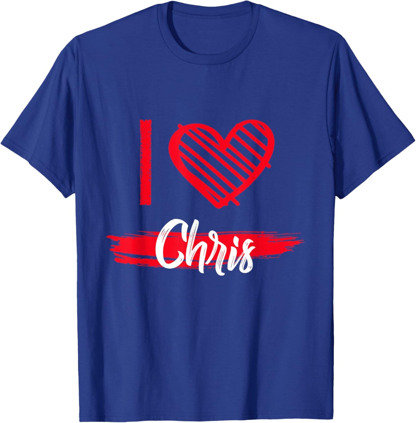 I Love Chris I Heart Chris T-Shirt - T-Shirt | Royal
