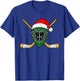 Christmas Hockey Helmet Lights Santa Xmas Men Teen Boys Kids T-Shirt - T-Shirt | Royal