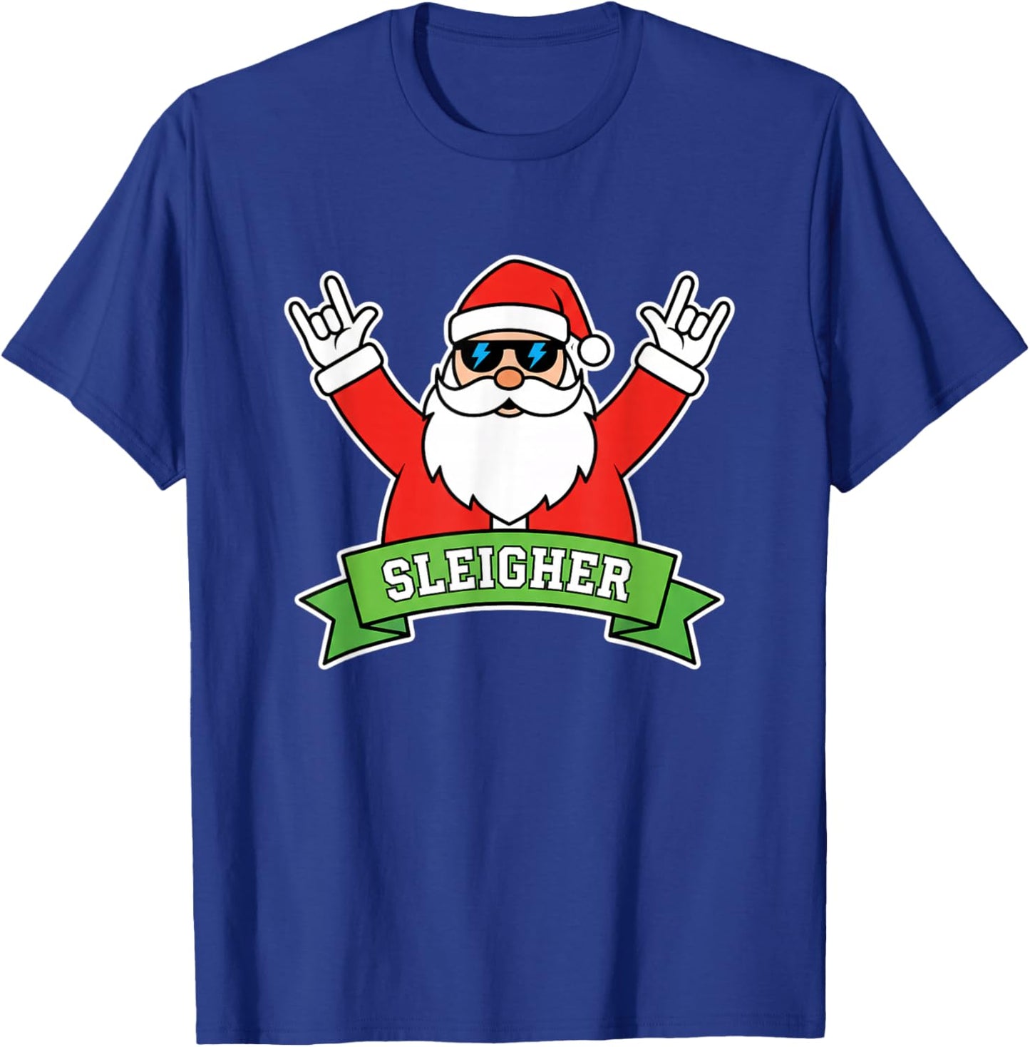 Christmas Sleigher Santa Rock Heavy Metal Sleigh All Day T-Shirt - T-Shirt | Royal