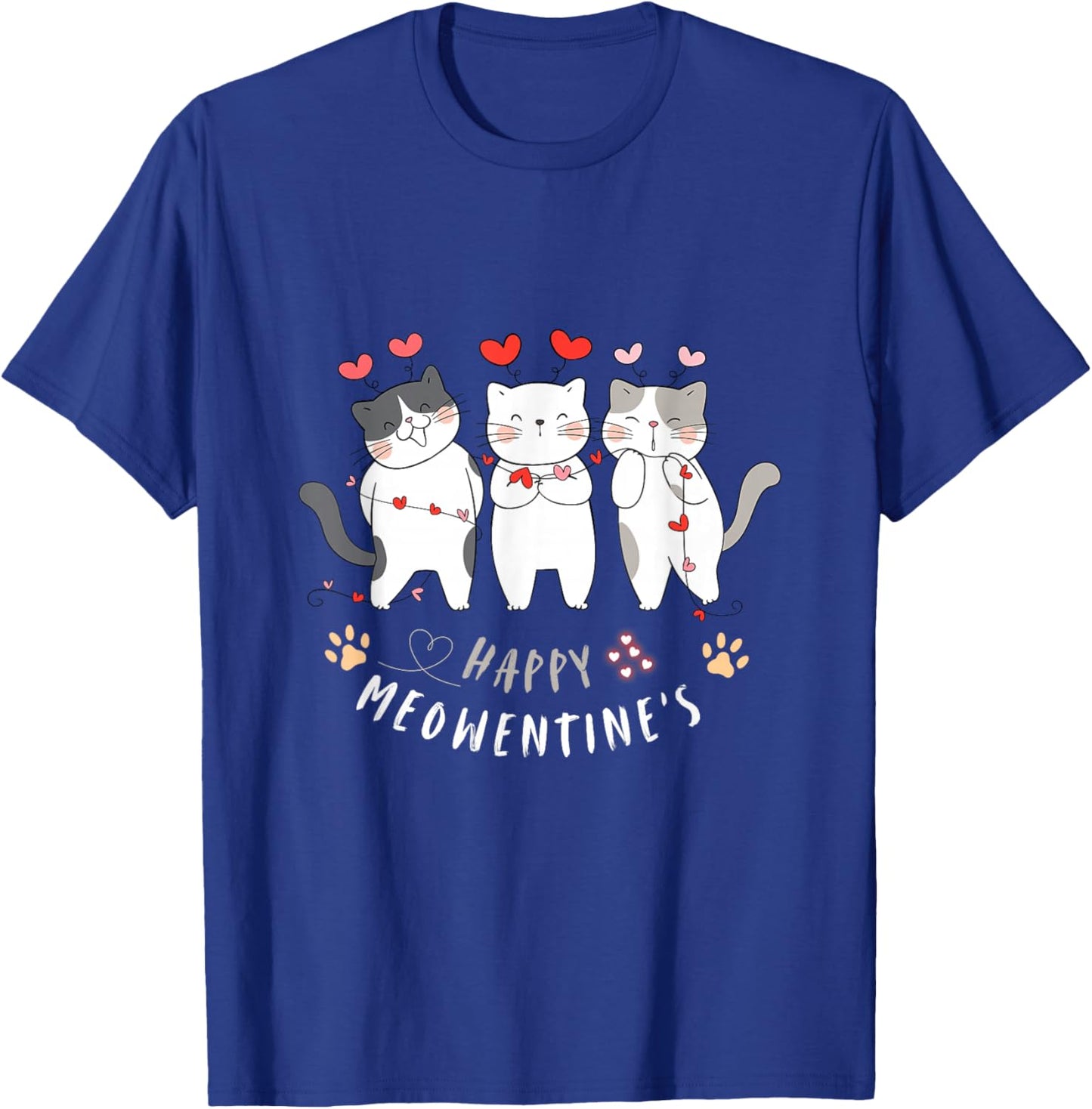 Happy Meowentines Cute Valentine Cat Shirts Men T-Shirt - T-Shirt | Royal
