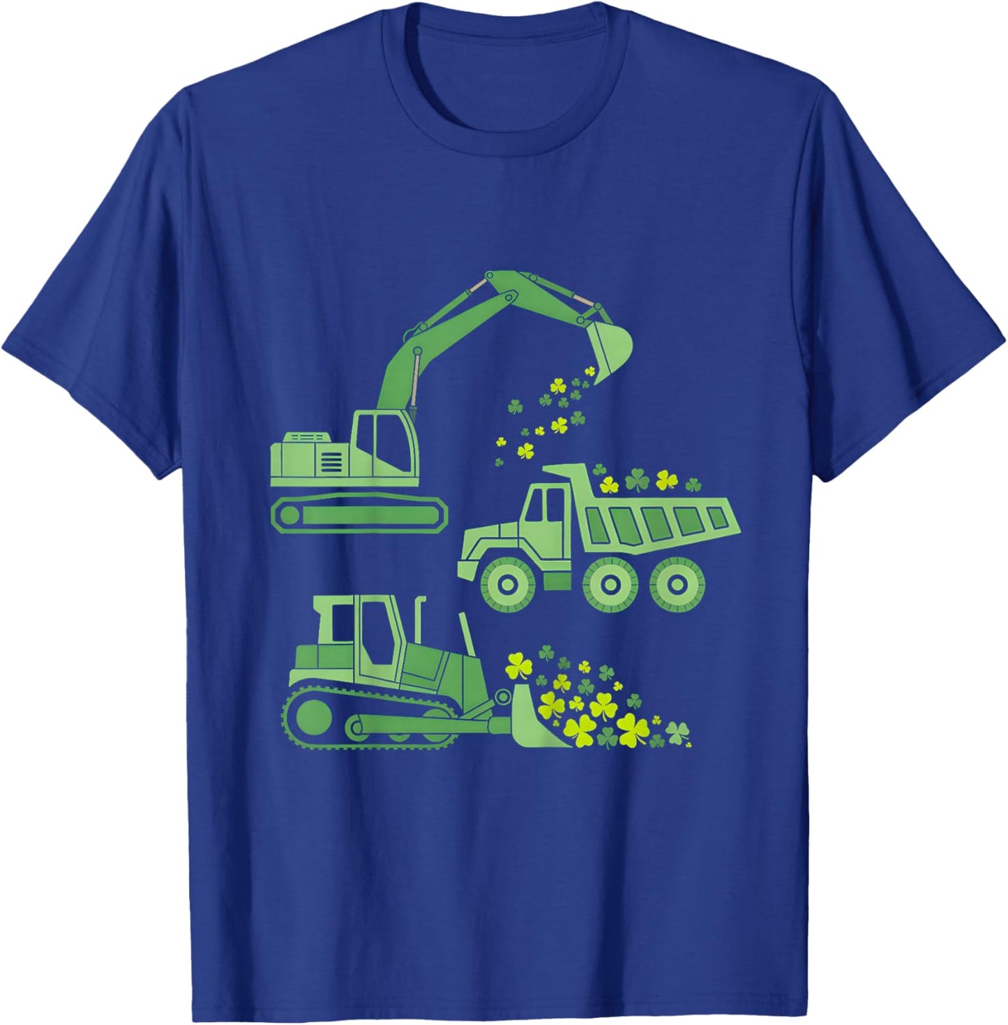 Kids Construction Vehicle St Patricks Day Digger Truck Boys Kids T-Shirt - T-Shirt | Royal