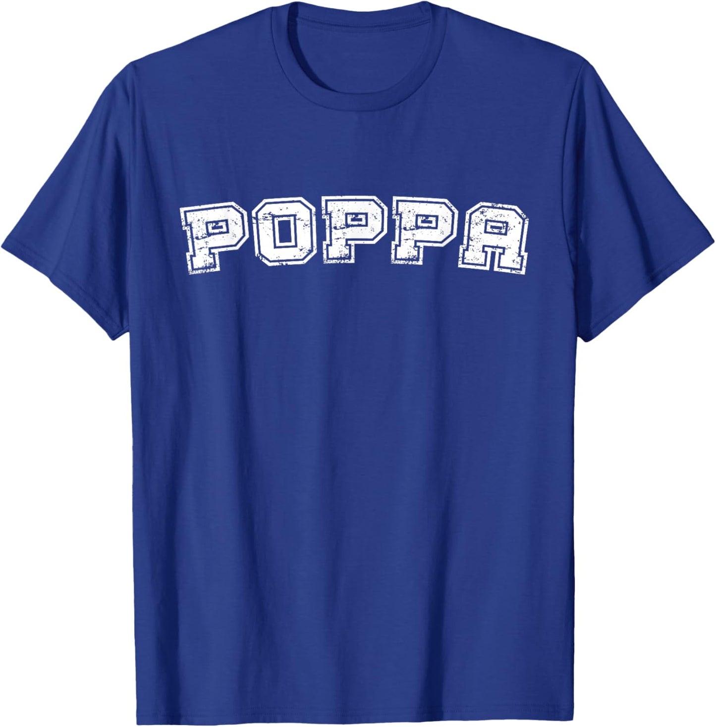Classic Poppa Varsity College Style Graphic Father's Day T-Shirt - T-Shirt | Royal