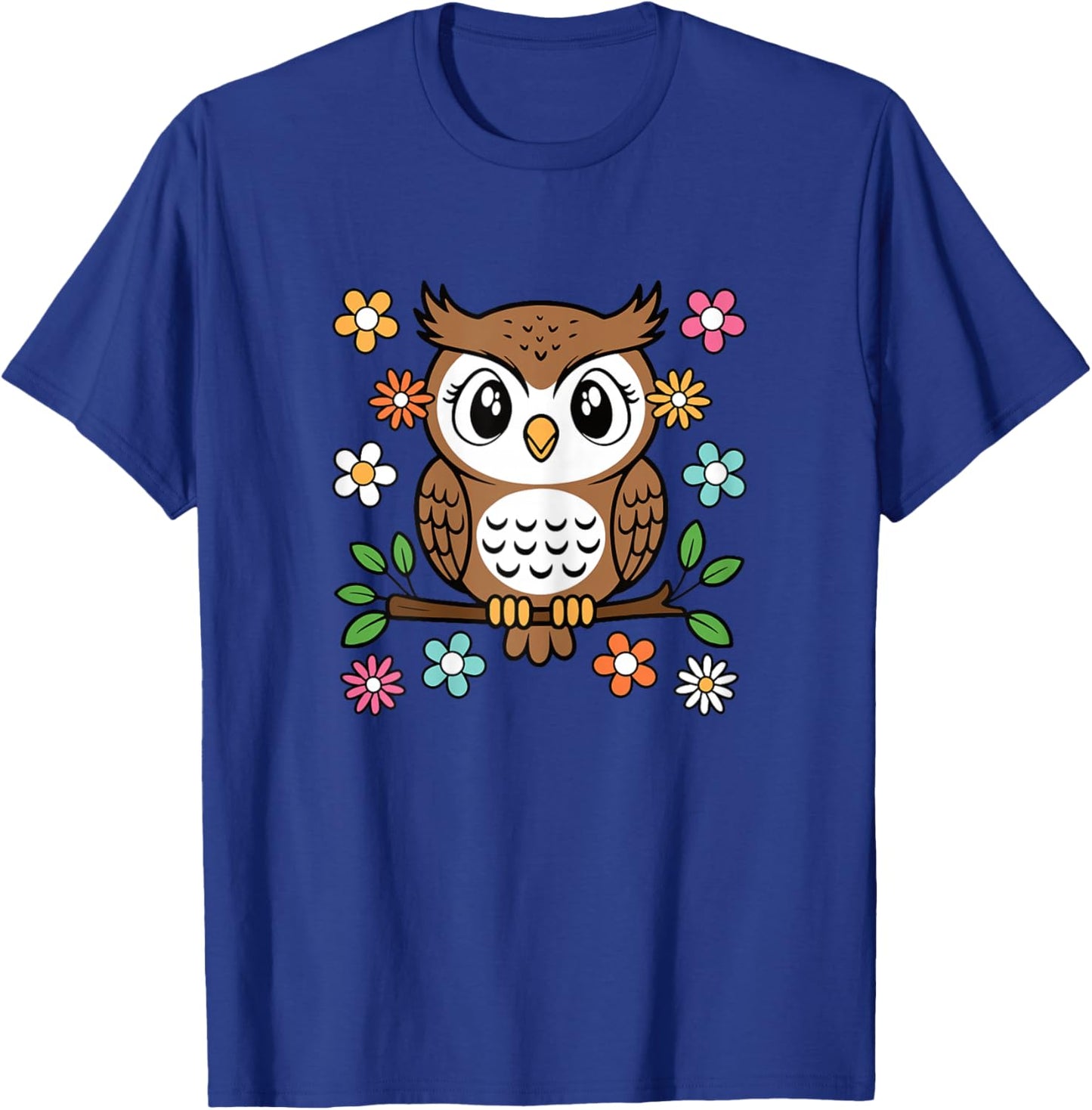 Cute Owl Lover Groovy Kawaii Animal Women Girls Kids T-Shirt - T-Shirt | Royal