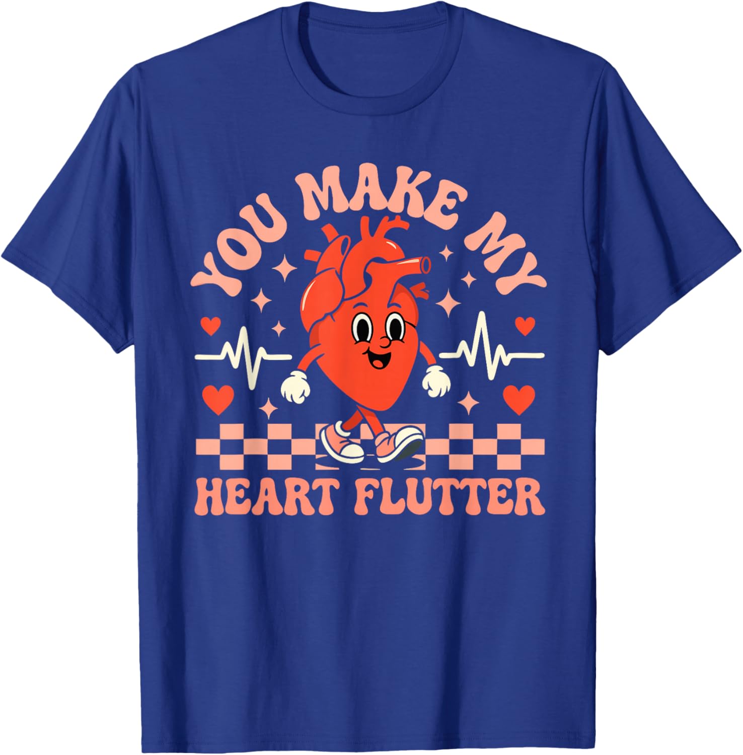 Valentine Nurse Shirt You Make My Heart Flutter Men Women T-Shirt - T-Shirt | Royal