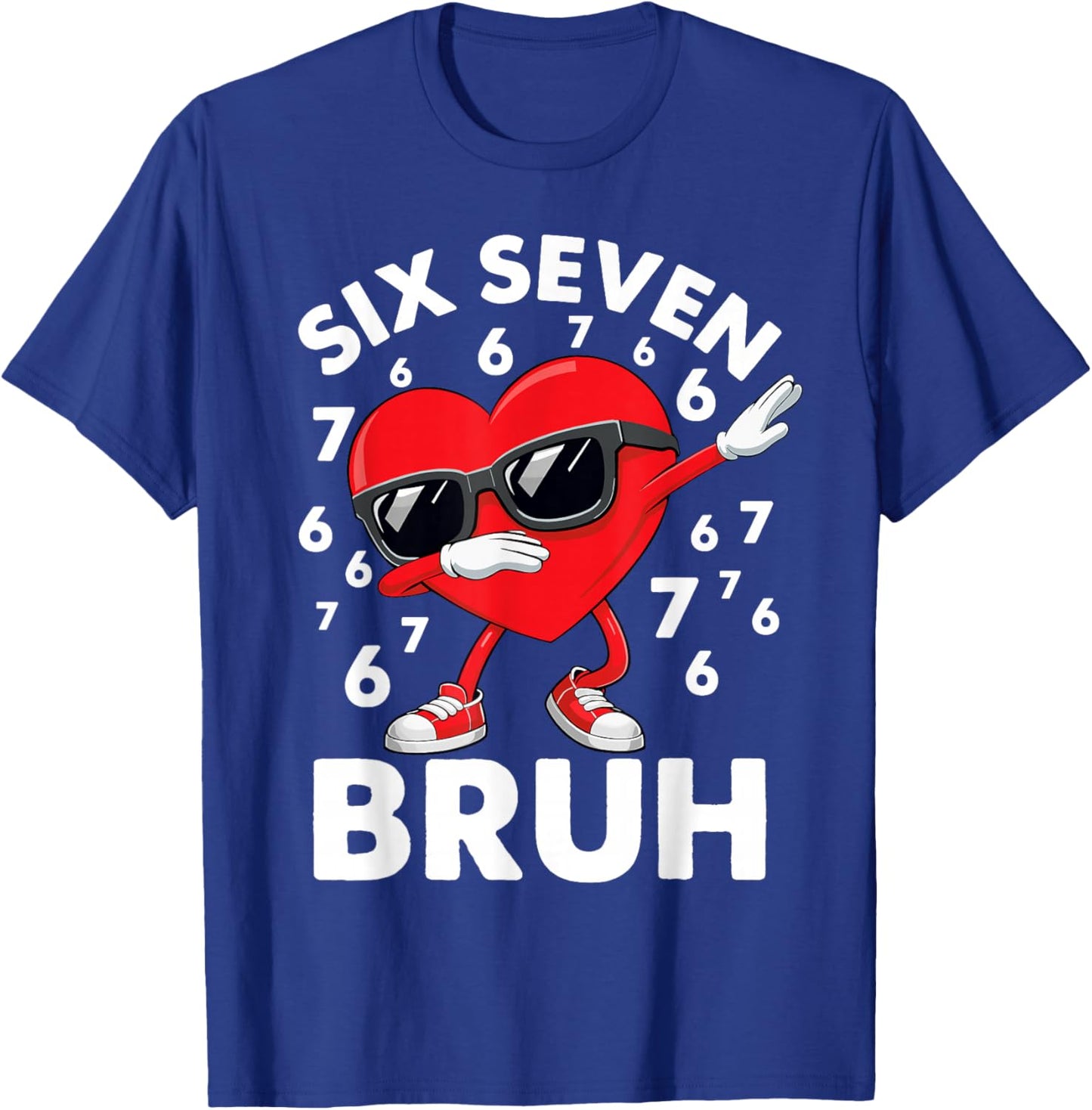 67 Meme Dabbing Heart Valentine’s Day Six Seven Bruh Kids T-Shirt - T-Shirt | Royal
