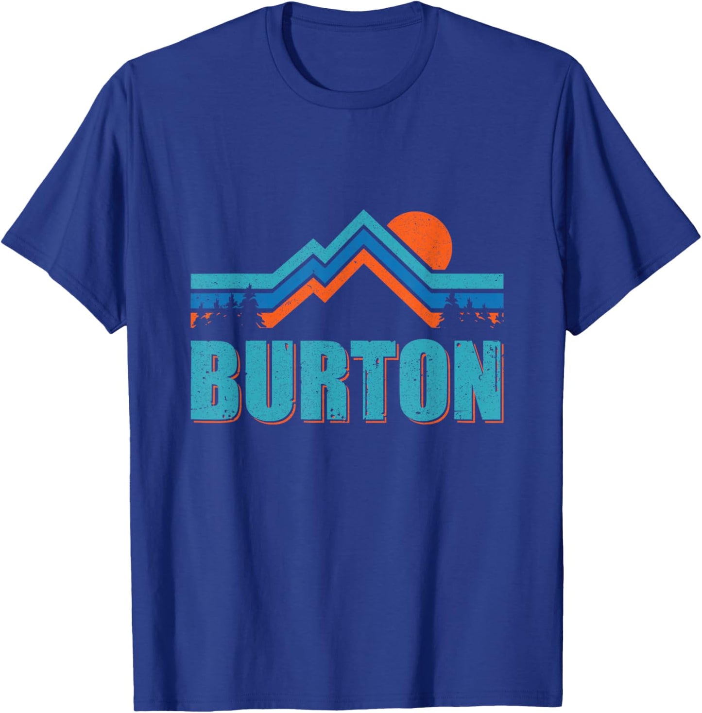 Burton South Carolina Vintage Retro Mountains Outdoor Hiking T-Shirt - T-Shirt | Royal