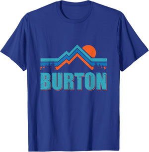 Burton South Carolina Vintage Retro Mountains Outdoor Hiking T-Shirt - T-Shirt | Royal