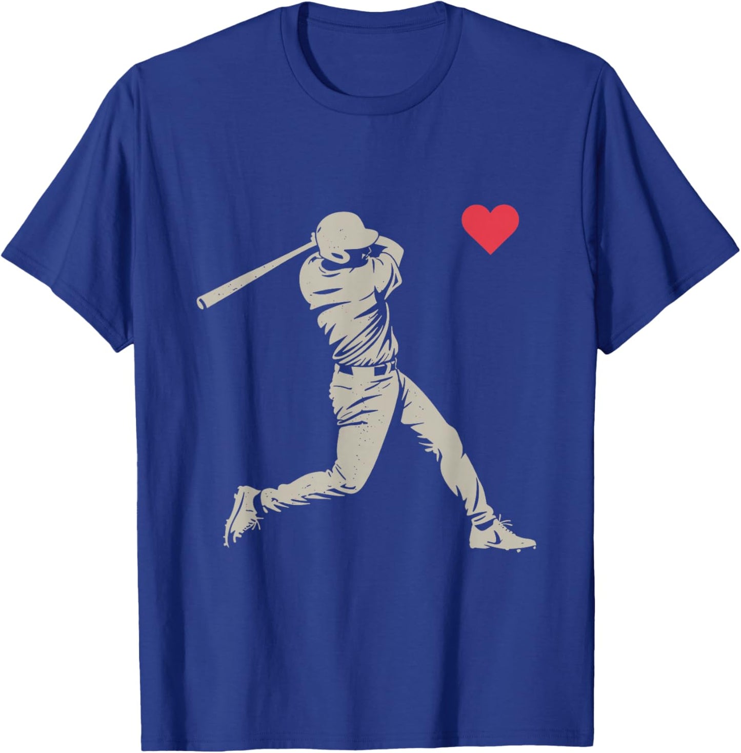 Valentines Day Baseball Batter Silhouette Heart Men Boy Kids T-Shirt - T-Shirt | Royal