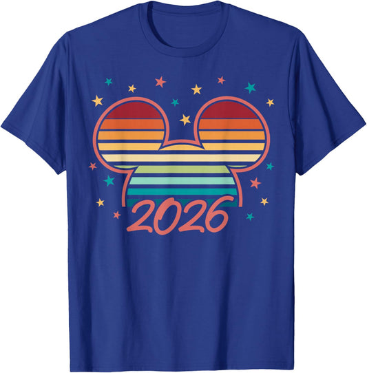 Disney Mickey and Friends New Years Ears Silhouette 2026 T-Shirt - T-Shirt | Royal