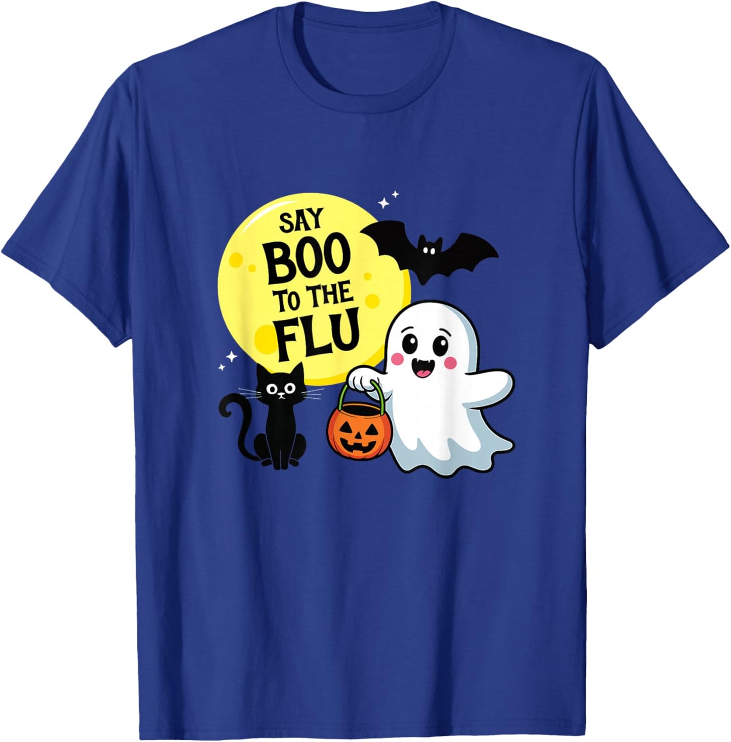 Say Boo to The Flu Halloween T-Shirt - T-Shirt | Royal