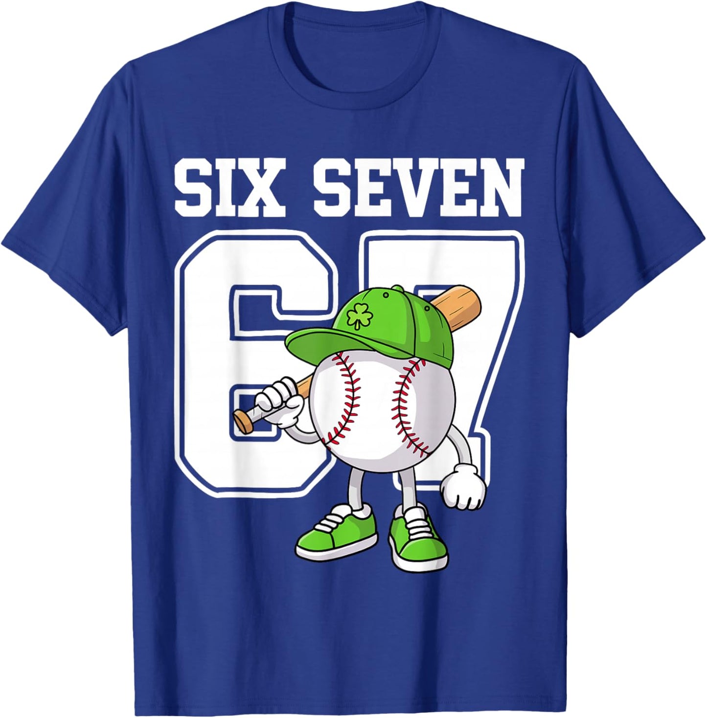 Boys St Patricks Day 67 Six Seven Baseball Ice Cream Drip T-Shirt - T-Shirt | Royal