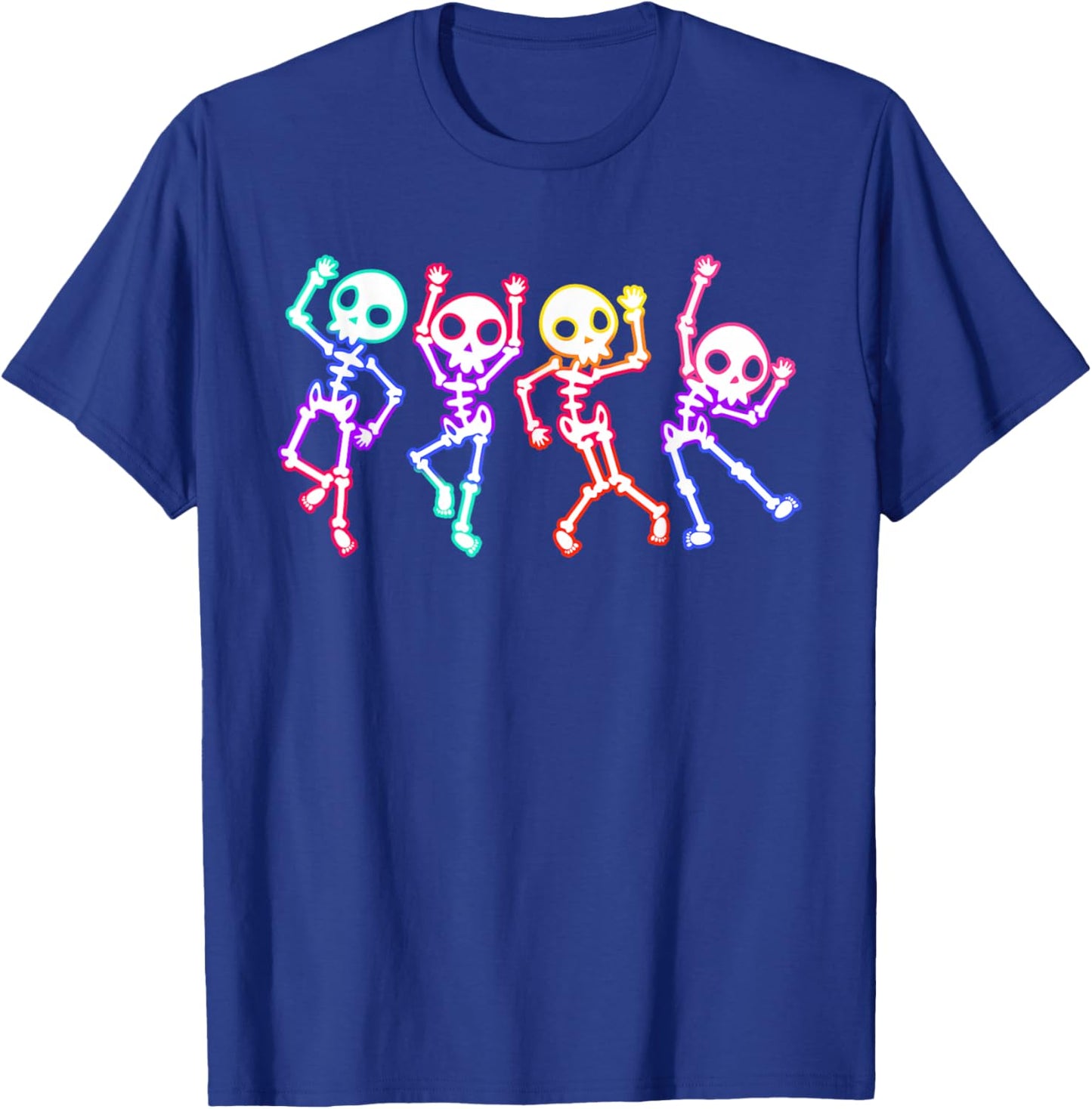 Glow in The Halloween Night Skeleton Funny Dancing Skeleton T-Shirt - T-Shirt | Royal