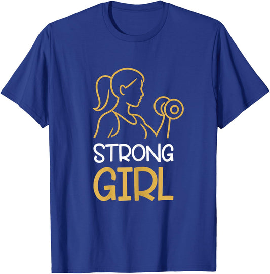 Fitness Gym Motivation - Strong Girl T-Shirt - T-Shirt | Royal