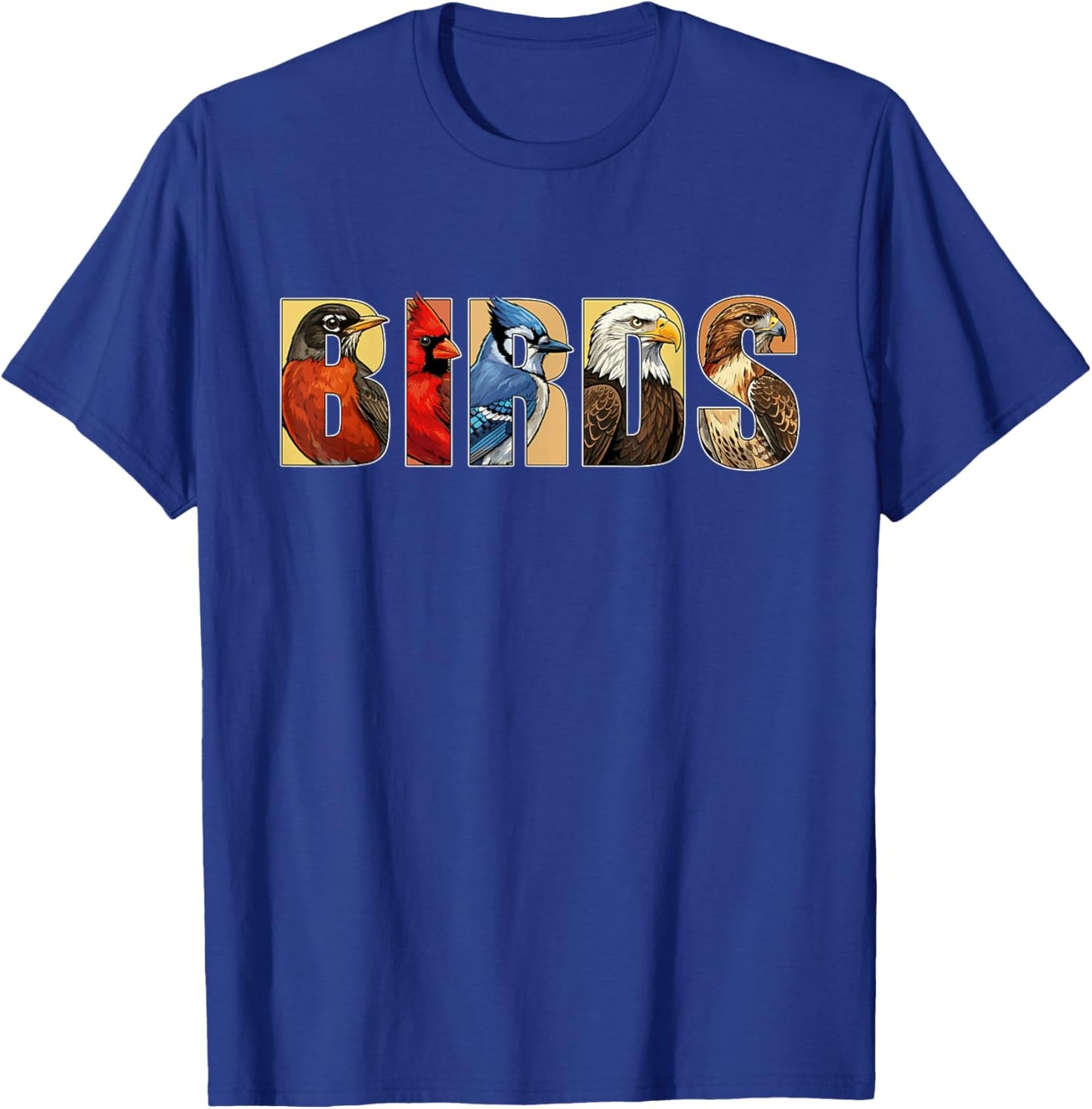 Funny Bird Watching Shirt Vintage Birds Identification T-Shirt - T-Shirt | Royal