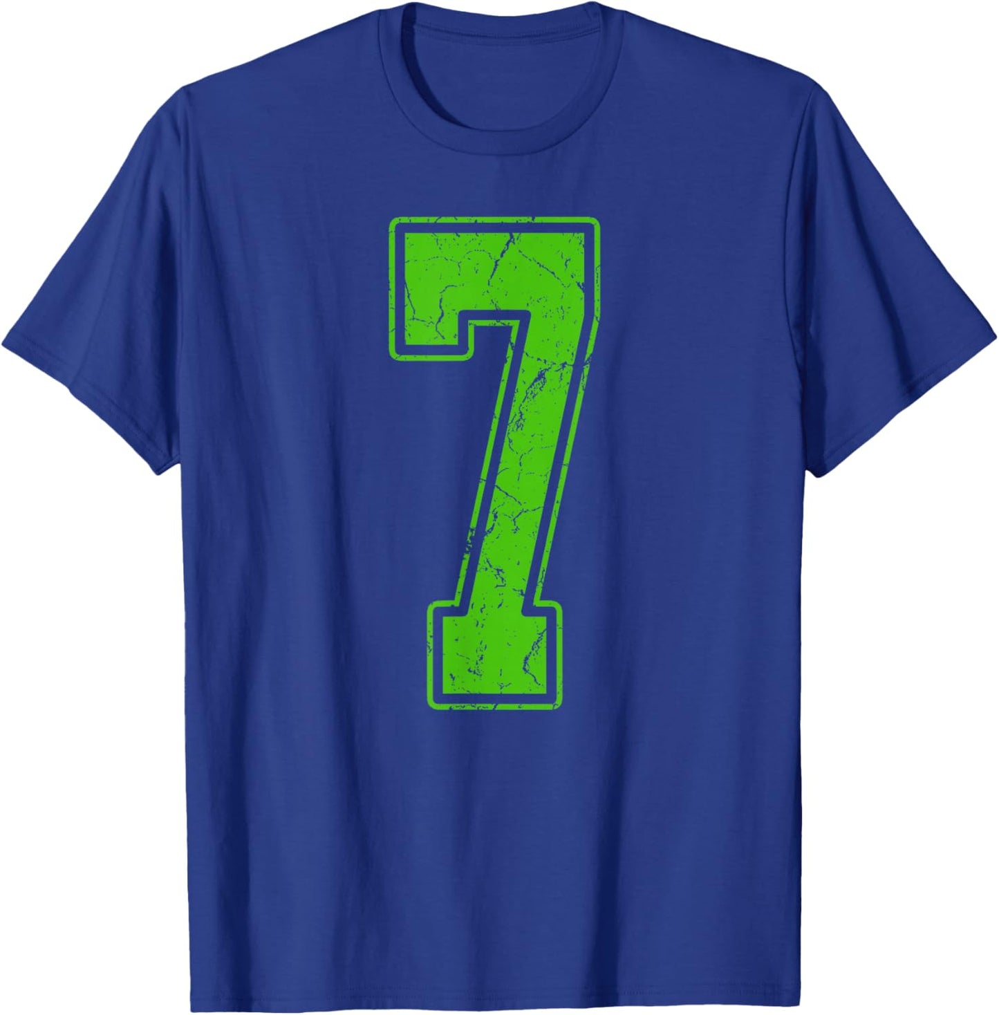 Kelly Green Number 7 Jersey Player Uniform #7 Fan T-Shirt - T-Shirt | Royal