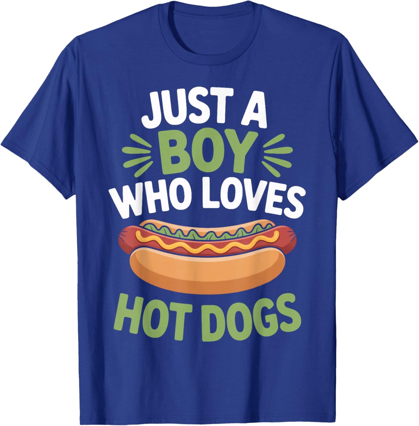 Hot Dog Enthusiast Just A Boy Who Loves Hot Dogs T-Shirt - T-Shirt | Royal