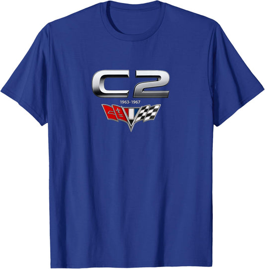Classic CAR Badge 1963-1967 C2 Muscle CAR Vintage Vette T-Shirt - T-Shirt | Royal