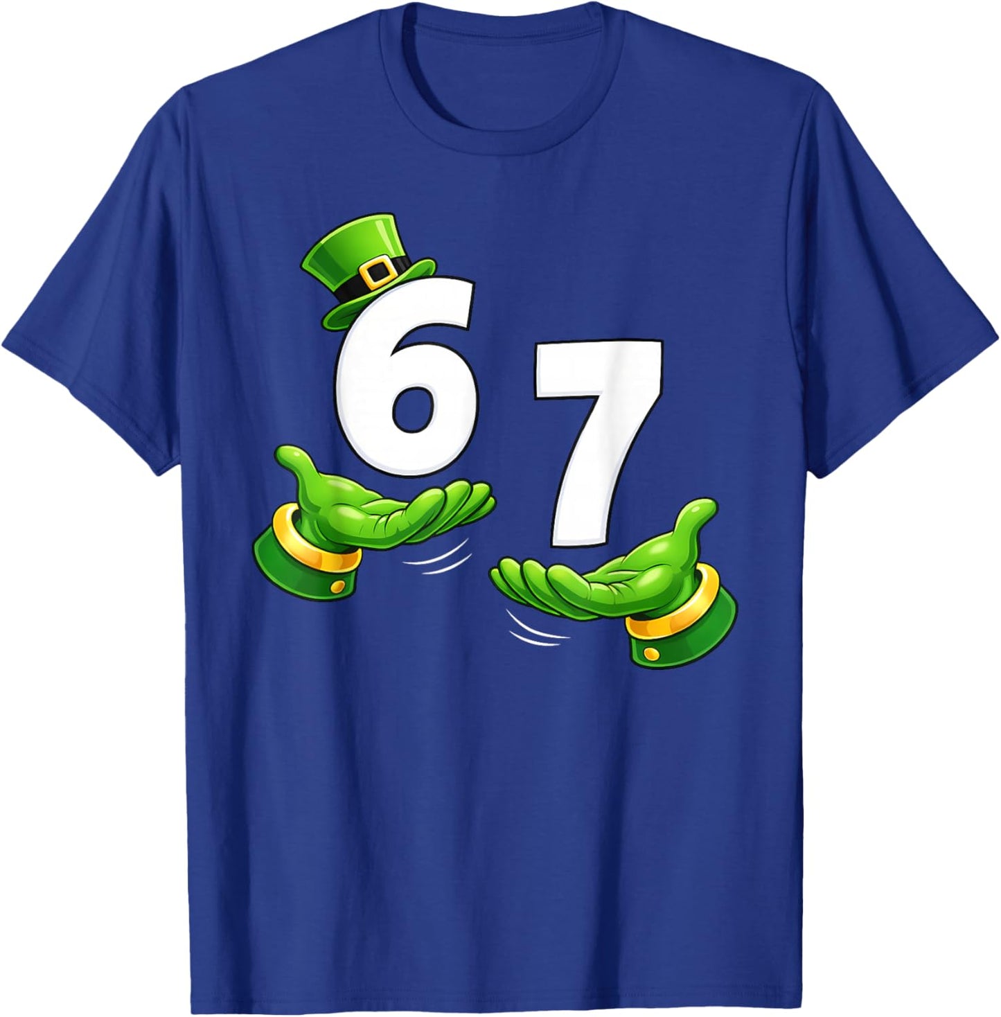 Six Seven 67 St Patricks Day 6 7 Shamrock Boys Kids 6-7 Meme T-Shirt - T-Shirt | Royal