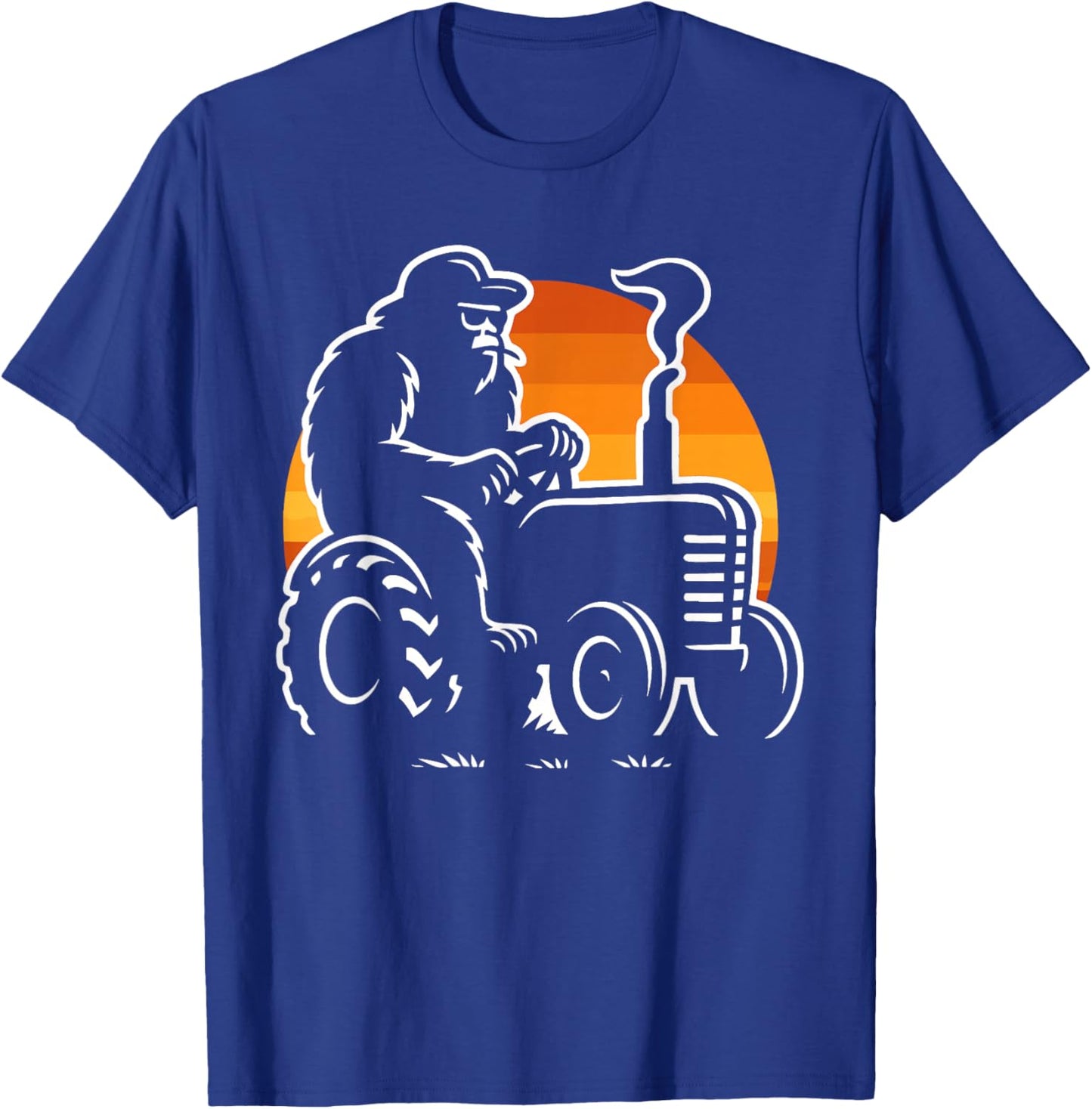 Funny Bigfoot Farmer Tractor Farming Farm Men Boys T-Shirt - T-Shirt | Royal
