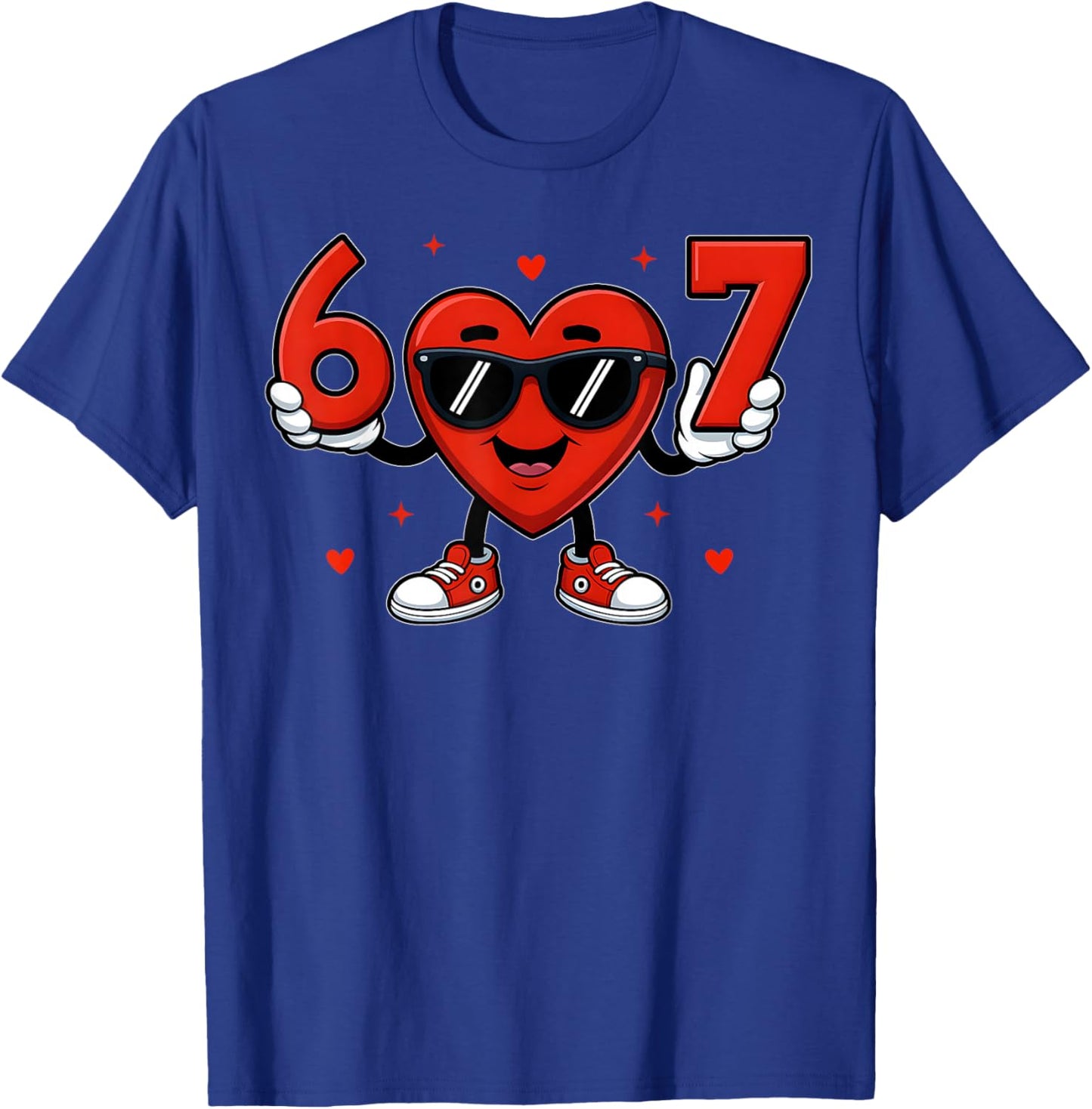 Six Seven 67 Gen Alpha Slang Valentines Day Heart 67 Meme T-Shirt - T-Shirt | Royal