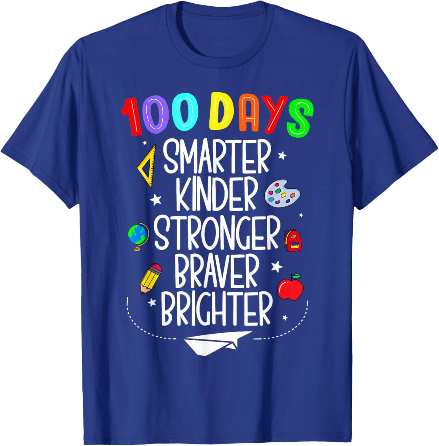 Happy 100 Days of School 100th Day of School Kids Boys Girls T-Shirt - T-Shirt | Royal