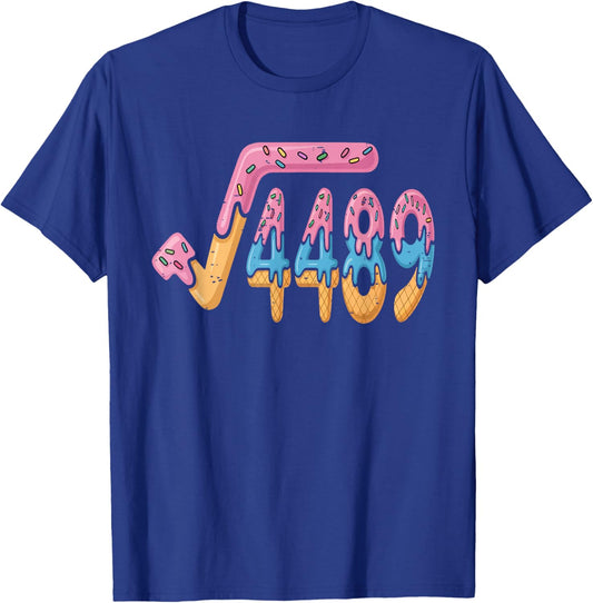 Square Root 4489 Ice Cream Slang Math 67 Six Seven Meme 6 7 T-Shirt - T-Shirt | Royal