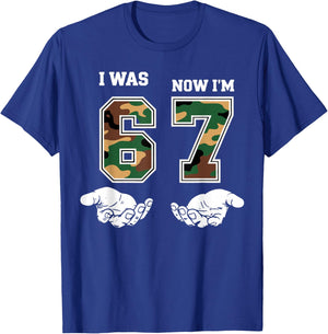 I was 6 Now I'm 7 Birthday Boys Kids 67 Meme Six Seven 6 7 T-Shirt - T-Shirt | Royal