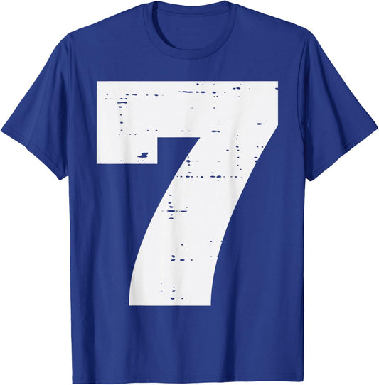 Number 7 Matching 67 Meme Halloween 7th Birthday Kids Boys T-Shirt - T-Shirt | Royal
