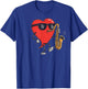Saxophone Heart Player Saxist Sax Valentine's Day Sunglasses T-Shirt - T-Shirt | Royal