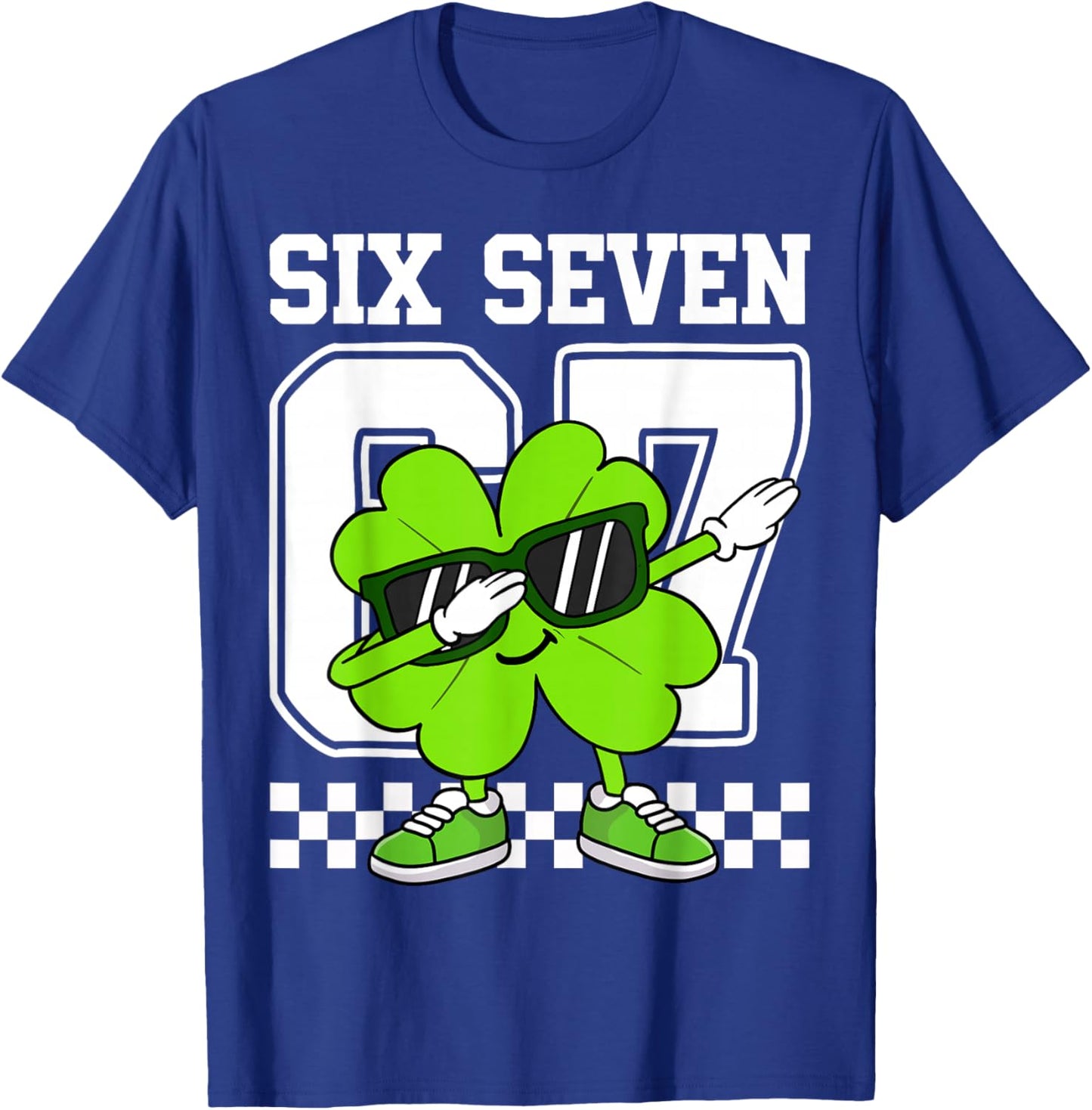 Boys St Patricks Day Dabbing Shamrock Clover 67 Six Seven T-Shirt - T-Shirt | Royal