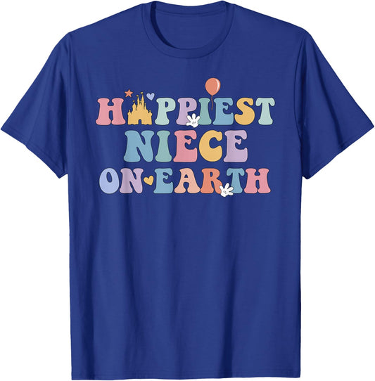 Happiest Niece On Earth, Christmas Party, Matching Family T-Shirt - T-Shirt | Royal