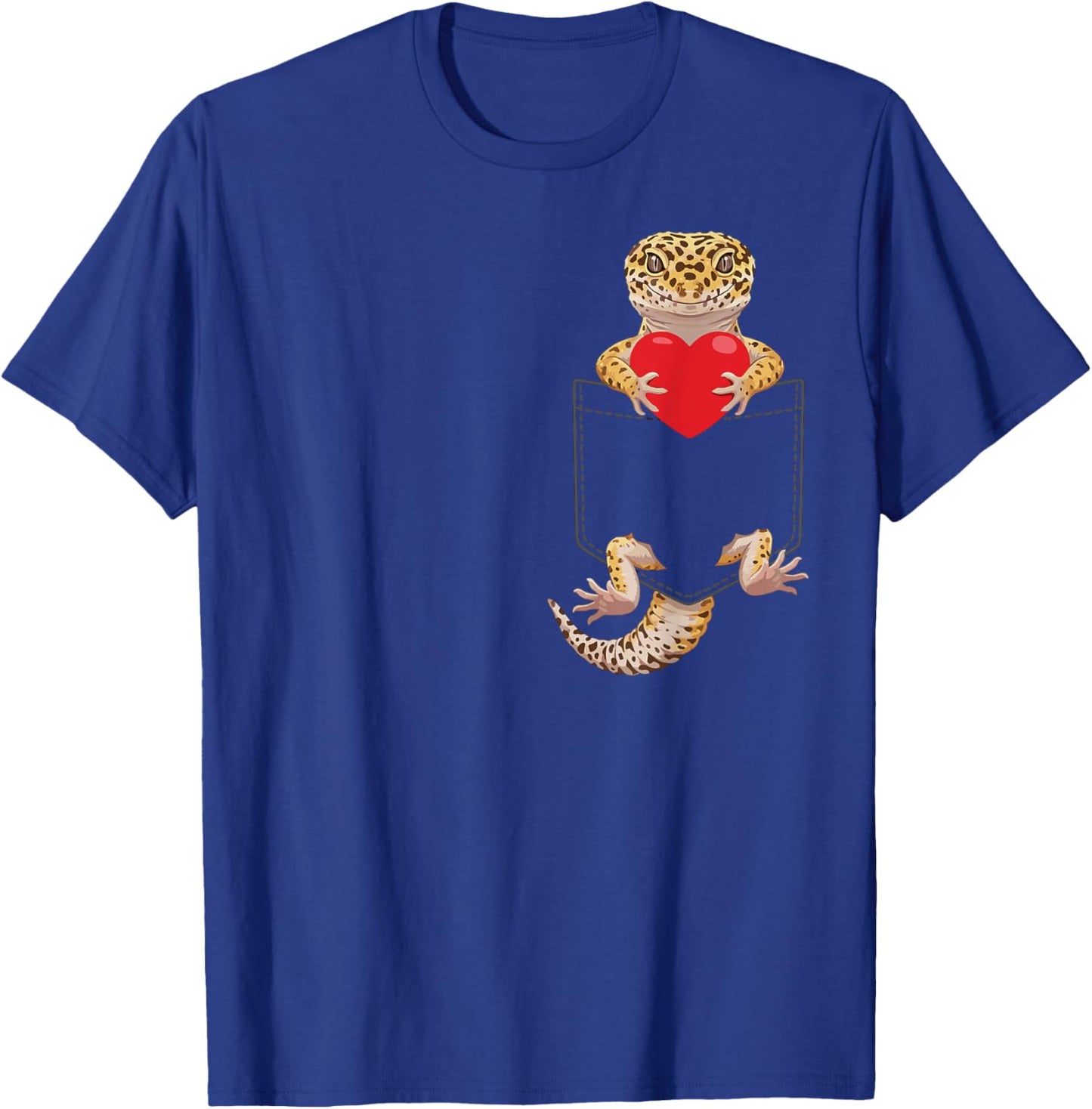 Leopard Gecko in Pocket Reptile Lover Design Valentines T-Shirt - T-Shirt | Royal
