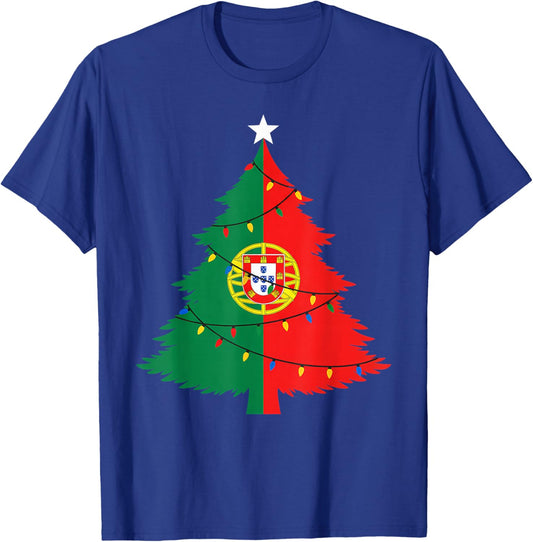 Portuguese Christmas Tree Flag Festive Portugal Pride T-Shirt - T-Shirt | Royal