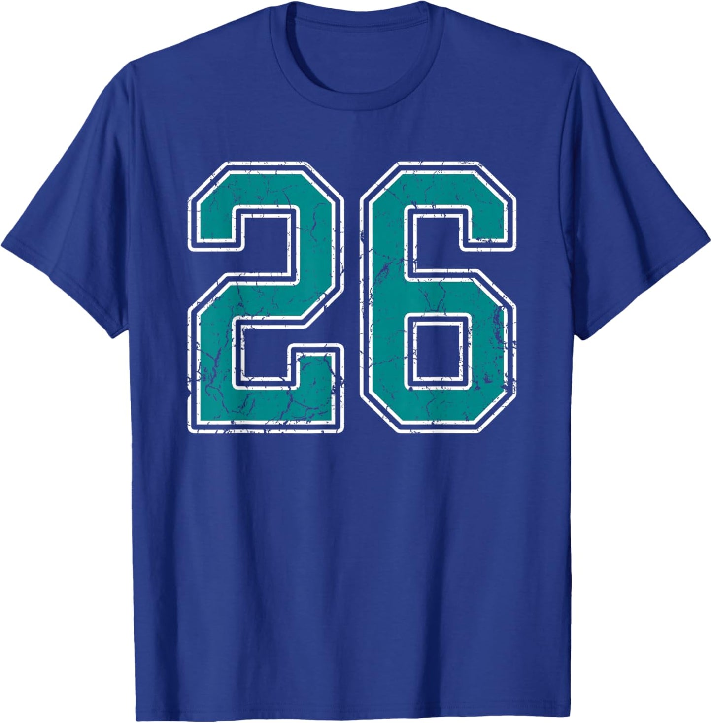 Teal and White Number 26 Jersey Player Uniform #26 Fan T-Shirt - T-Shirt | Royal